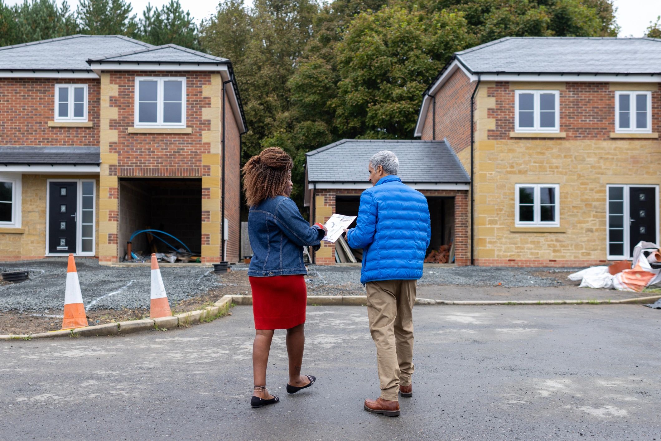 Real estate consultation at a property development site