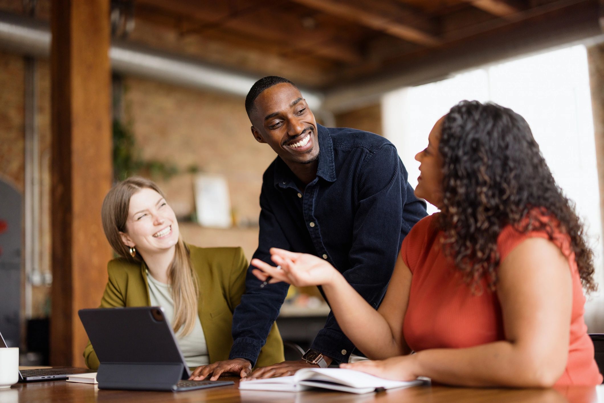 Business advisor in a collaborative office setting